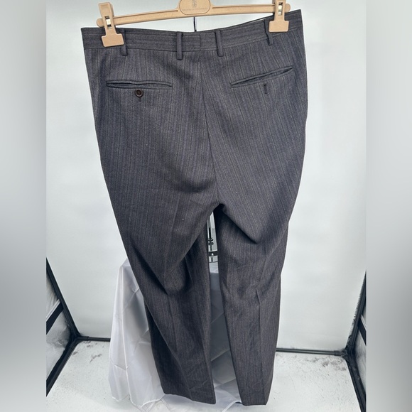 Canali wool cashmere silk gray purple striped dress pants - Picture 4 of 7